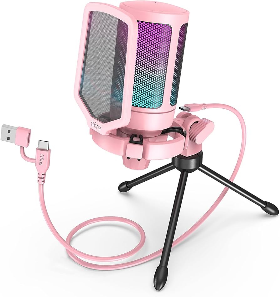 Amazon.co.jp: FIFINE USB コンデンサーマイク RGBライティング