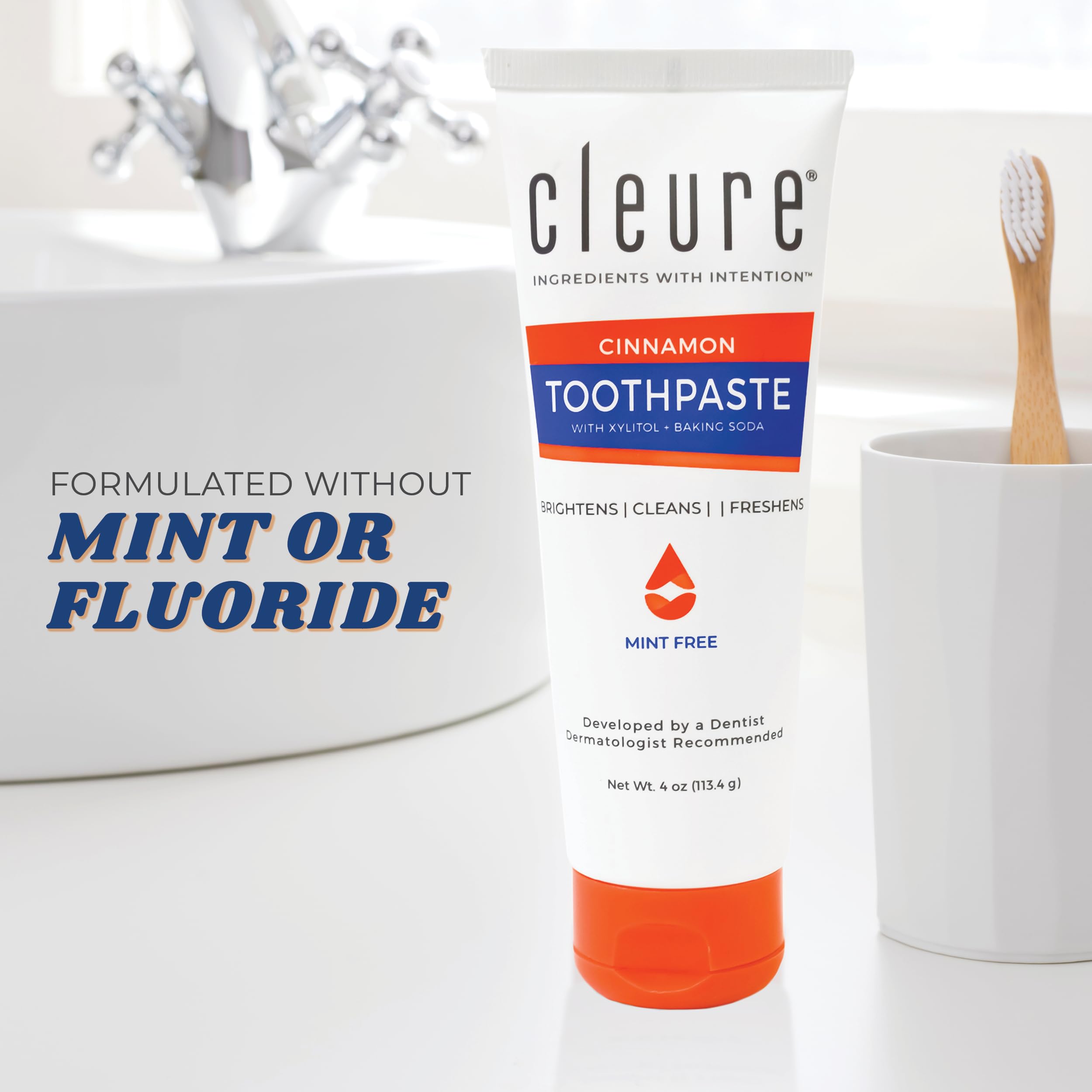 Amazon.com : Cleure Natural Cinnamon Toothpaste - Flavor-Free
