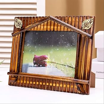 Amazon.co.jp: フォトフレーム、クラシックな竹の額縁、ホームデポの竹