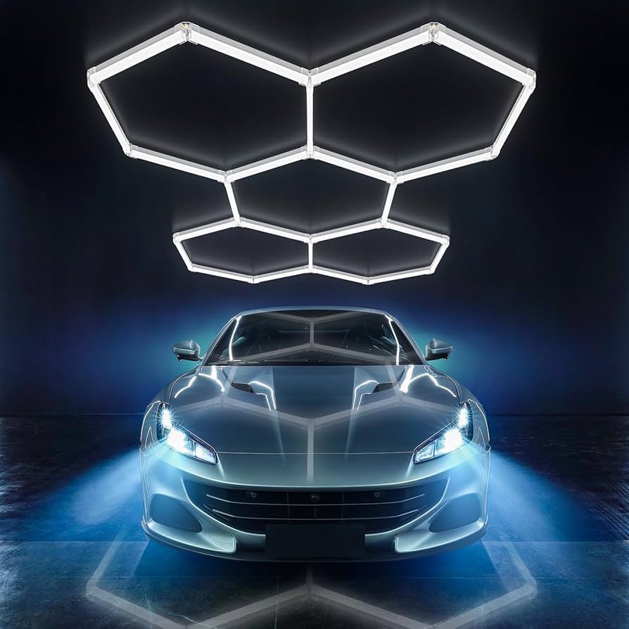 ALLYES Hexagon LED Garage Light, 5 Packs Hex LED Lights, 144W