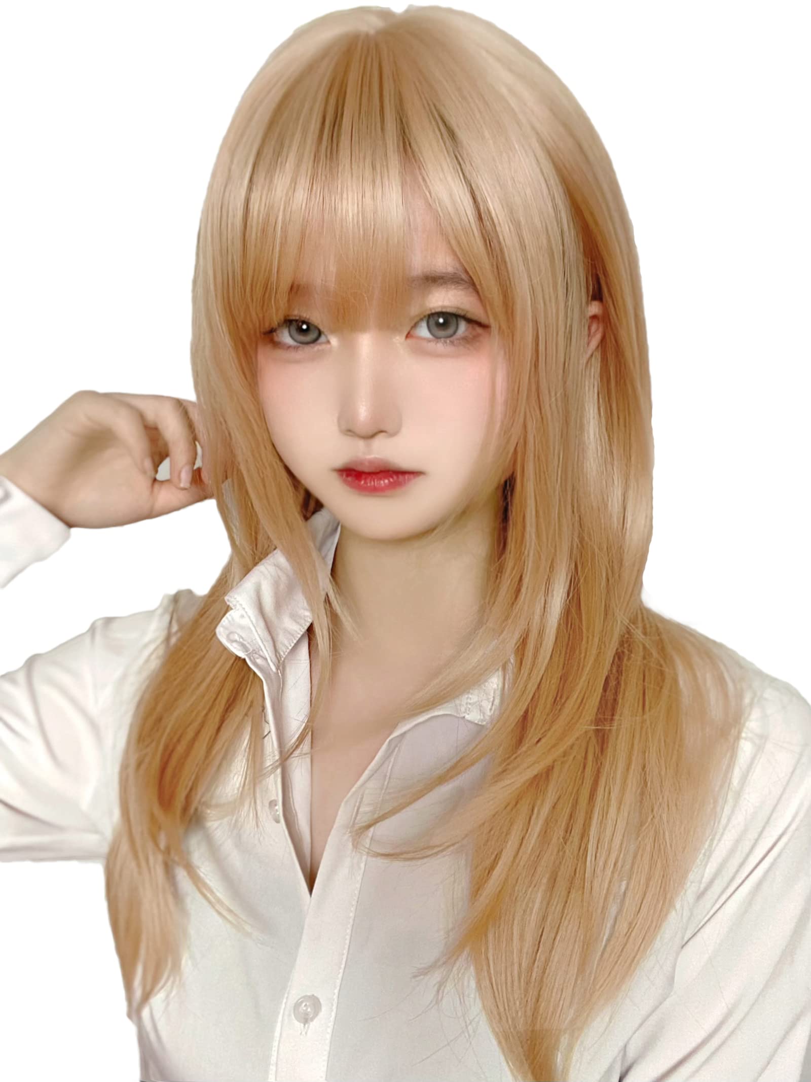 Amazon.co.jp: ウィッグ ロング ストレート ウイッグ セミロング 金髪