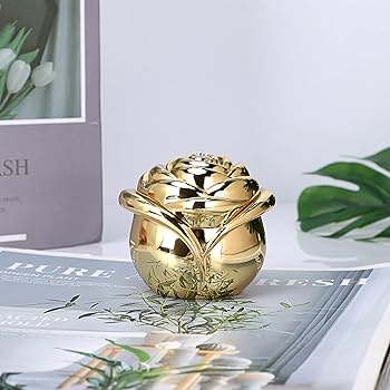 Amazon.com: Hipiwe Rose Shape Vintage Jewelry Box - Gold Metal