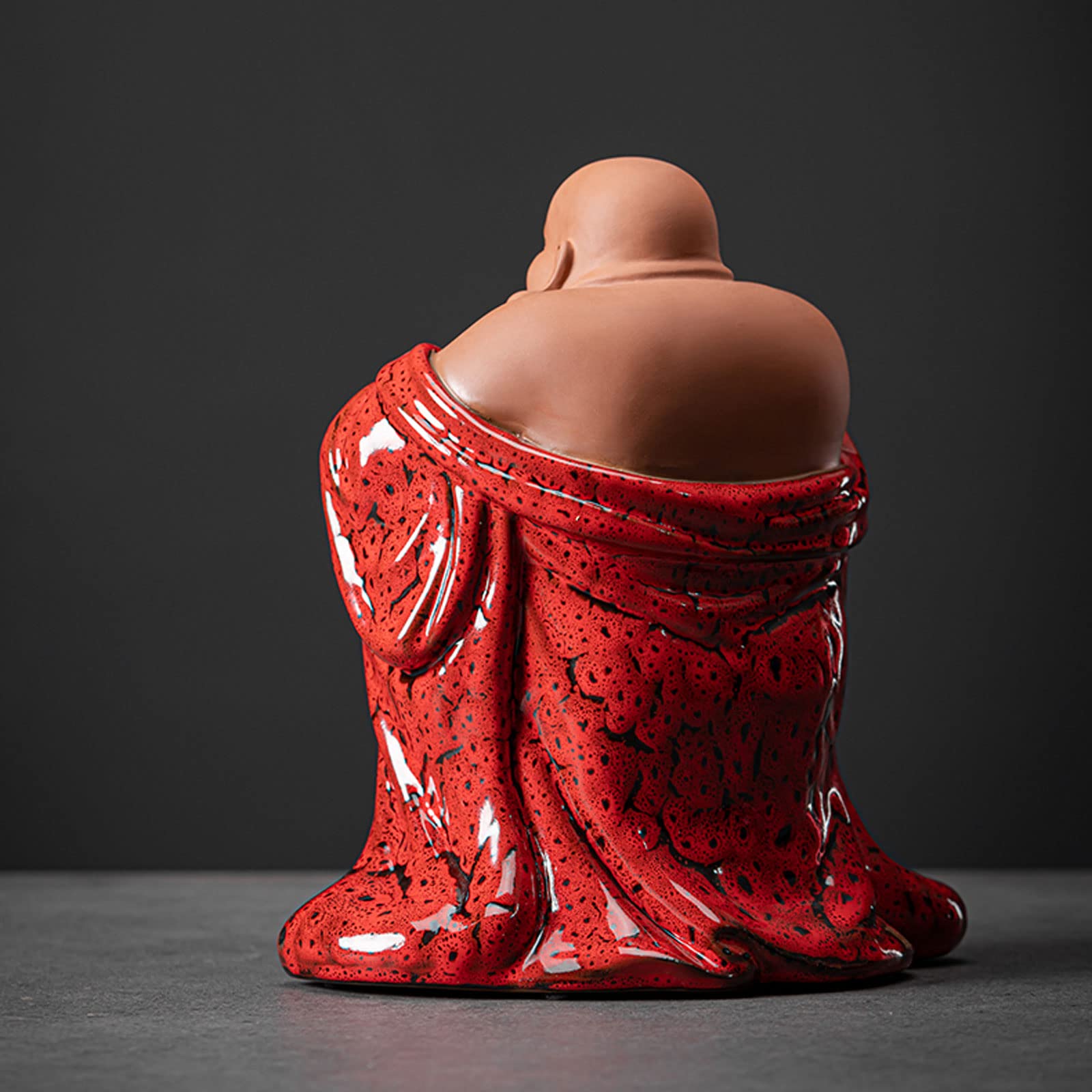 Amazon.co.jp: 七福神 置物 布袋 陶器製 布袋様 風水（高さ25.5cm×巾