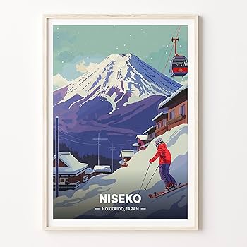 Amazon.com: Niseko Ski Resort Travel Poster, Hokkaido Japan Wall