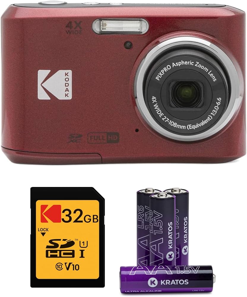 Amazon.com : Kodak PIXPRO FZ45 Digital Camera (Red) Bundle with