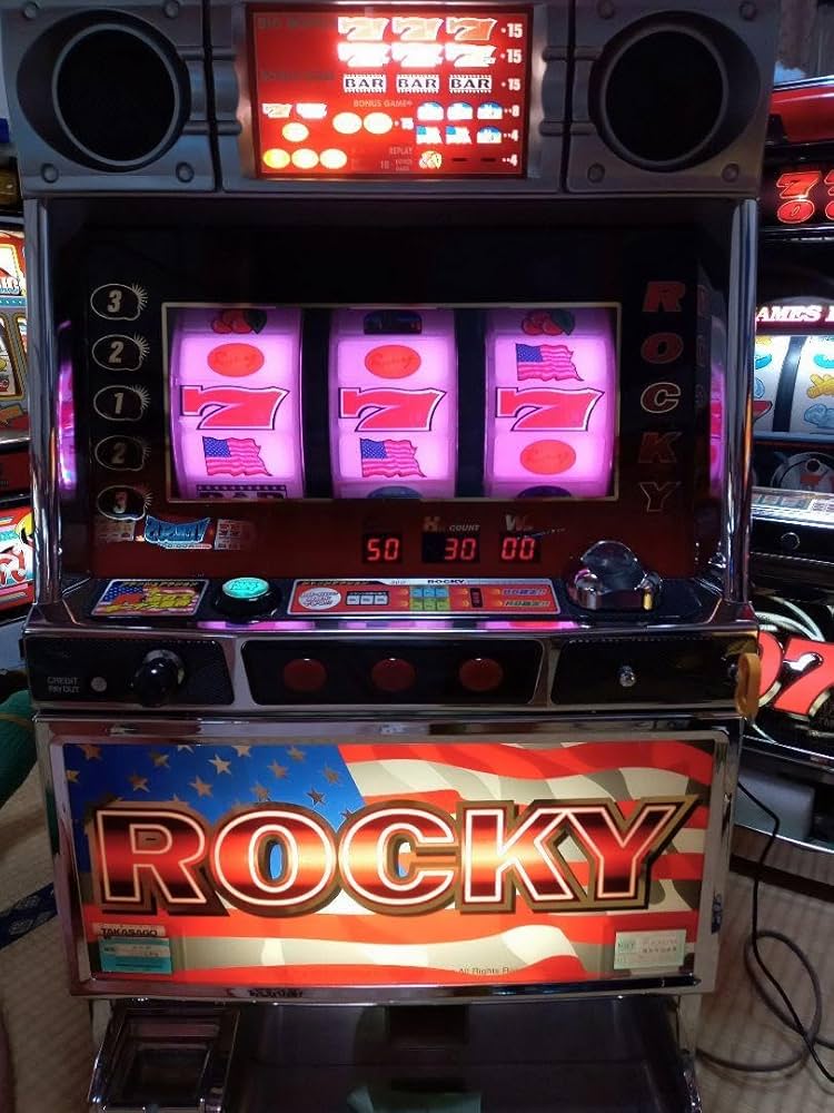 パチスロ実機】高砂☆ロッキー【不要機付】4号機・レア・希少台・人気