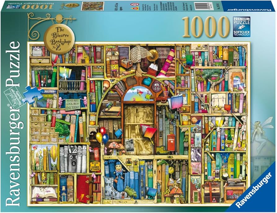 Amazon.com: Ravensburger Bizarre Bookshop 2-1000 Piece Jigsaw