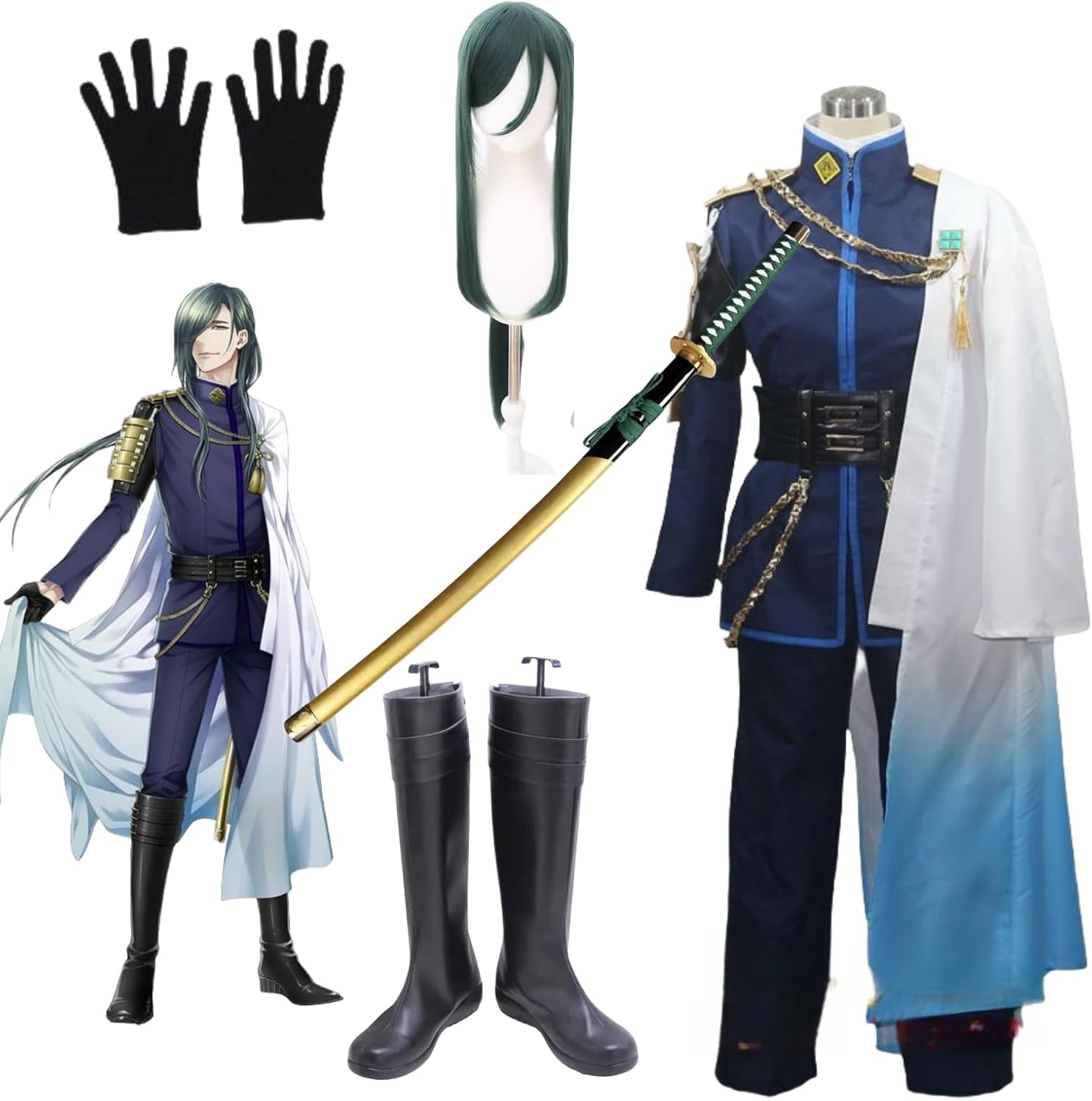 Amazon.co.jp: 刀剣乱舞 とうらぶ にっかり青江 コスプレ衣装 (wig 靴