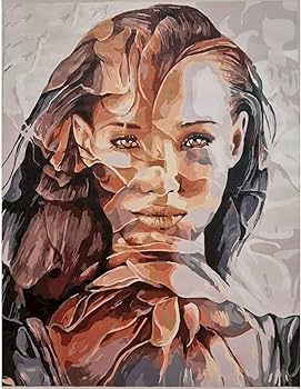 Amazon | 数字による人物画ユニークなギフト絵の描画抽象的な女性