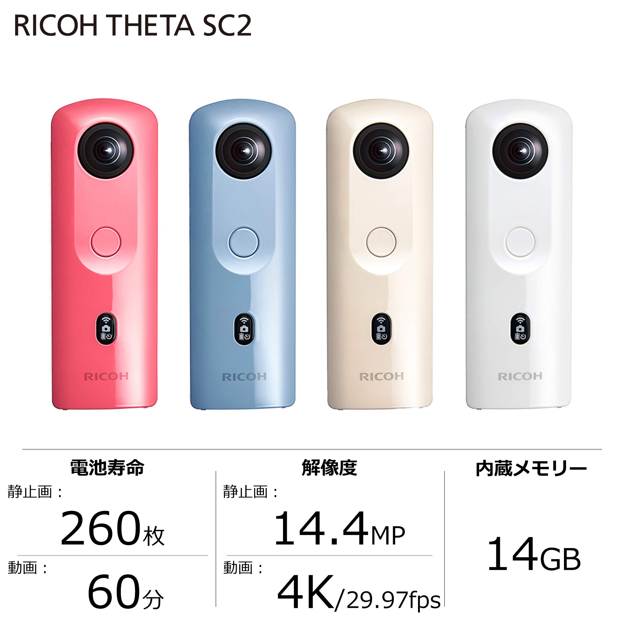 Amazon | RICOH THETA SC2 WHITE ホワイト 360度全天球カメラ 360
