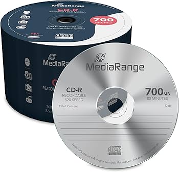 Amazon.com: MediaRange CD-R 700MB|80min 52x Write Speed 50 Cake