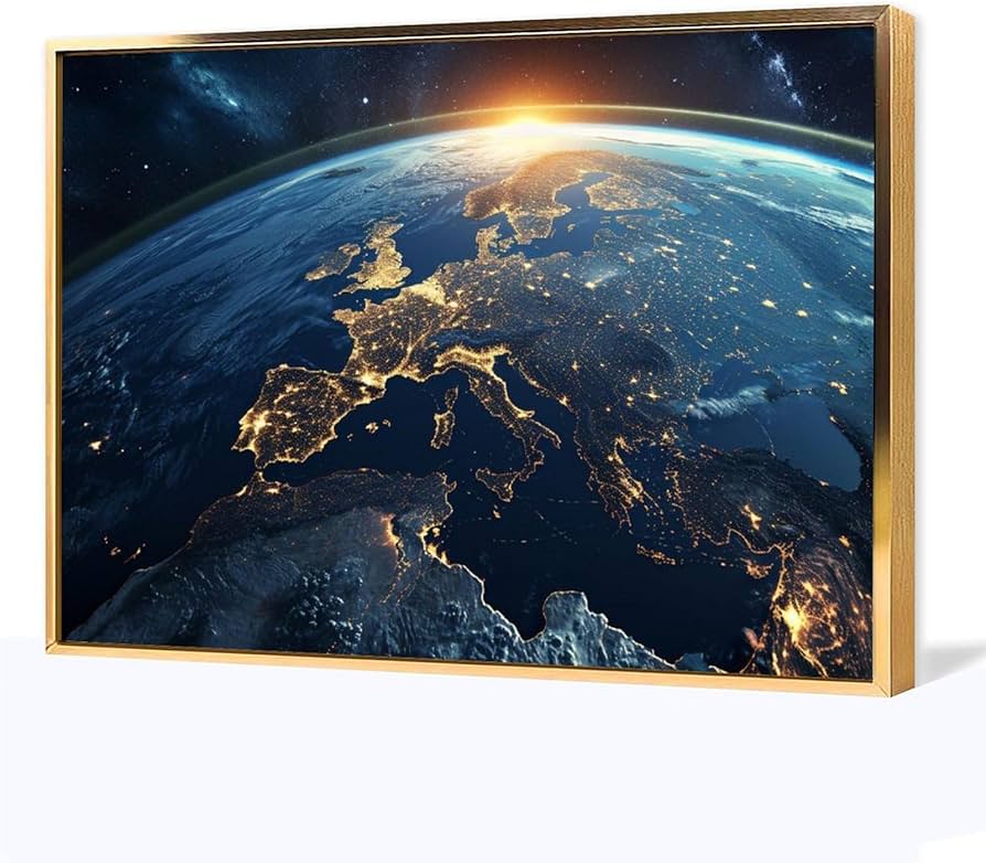 Amazon.co.jp: 絵画 宇宙から見た地球上のヨーロッパインテリア 絵画