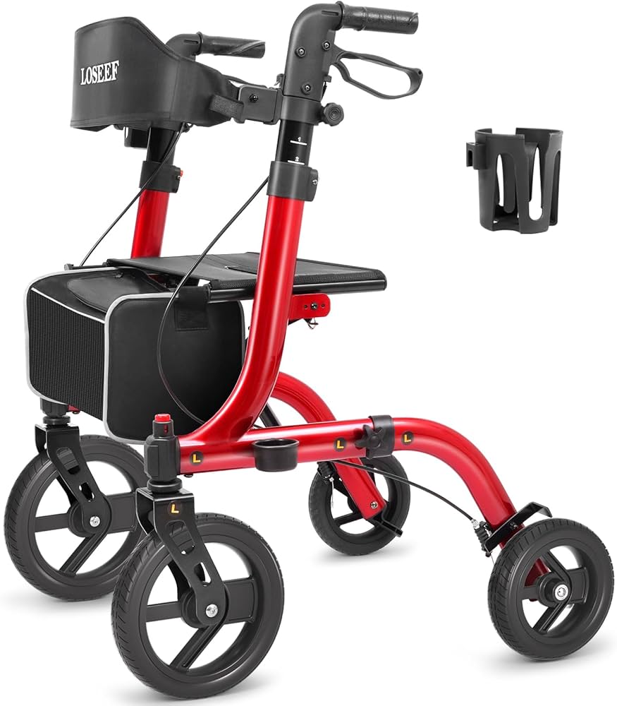 Amazon.com: Foldable Rollator Walkers with Seat for Seniors, 10