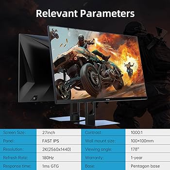 Amazon.co.jp: KTC 27” Gaming Monitor 180Hz QHD(2560× 1440p), 1MS
