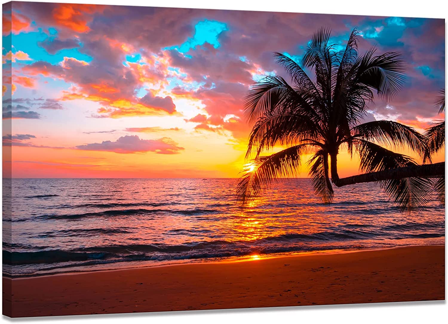 Amazon.co.jp: 海 アートパネル ポスター ビーチ 絵画 夕日 風景画 空