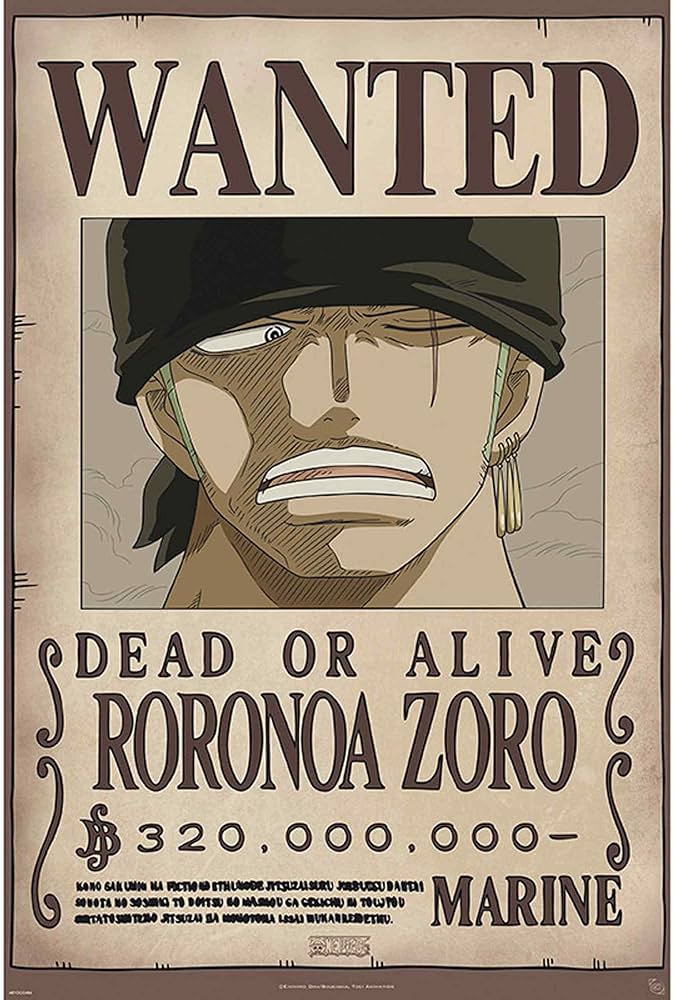 Amazon.co.jp: ABYstyle - ワンピース - ポスター Wanted Zoro (91.5