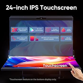 Amazon.co.jp: Geminos デュアル モバイルモニター 24インチ