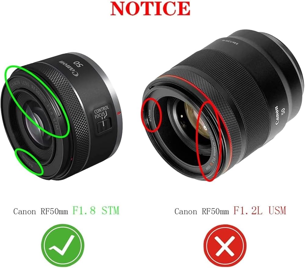 Amazon.com: RF 50mm Lens Hood for Canon RF50mm f/1.8 (Not for 1.2L