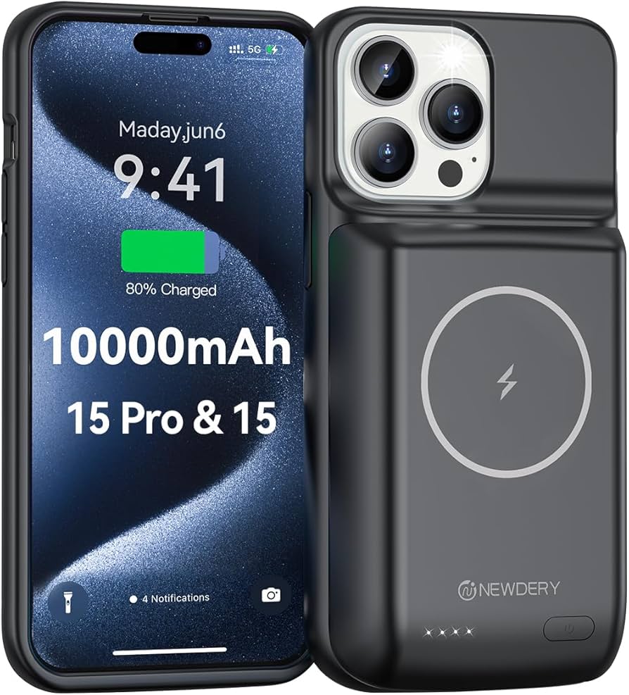 Amazon.com: NEWDERY Battery Case for iPhone 15 Pro/iPhone 15