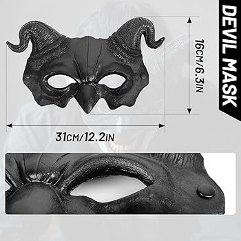 Amazon.com: VZQI Demon Mask Devil Half Face Halloween Masquerade