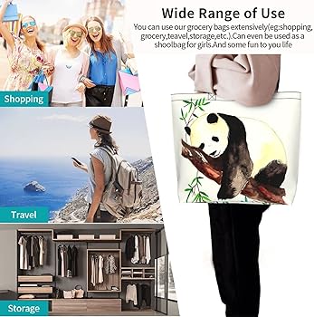 Amazon | [ZXHNB] トートバッグ パンダ 無地 大容量 ショッピング
