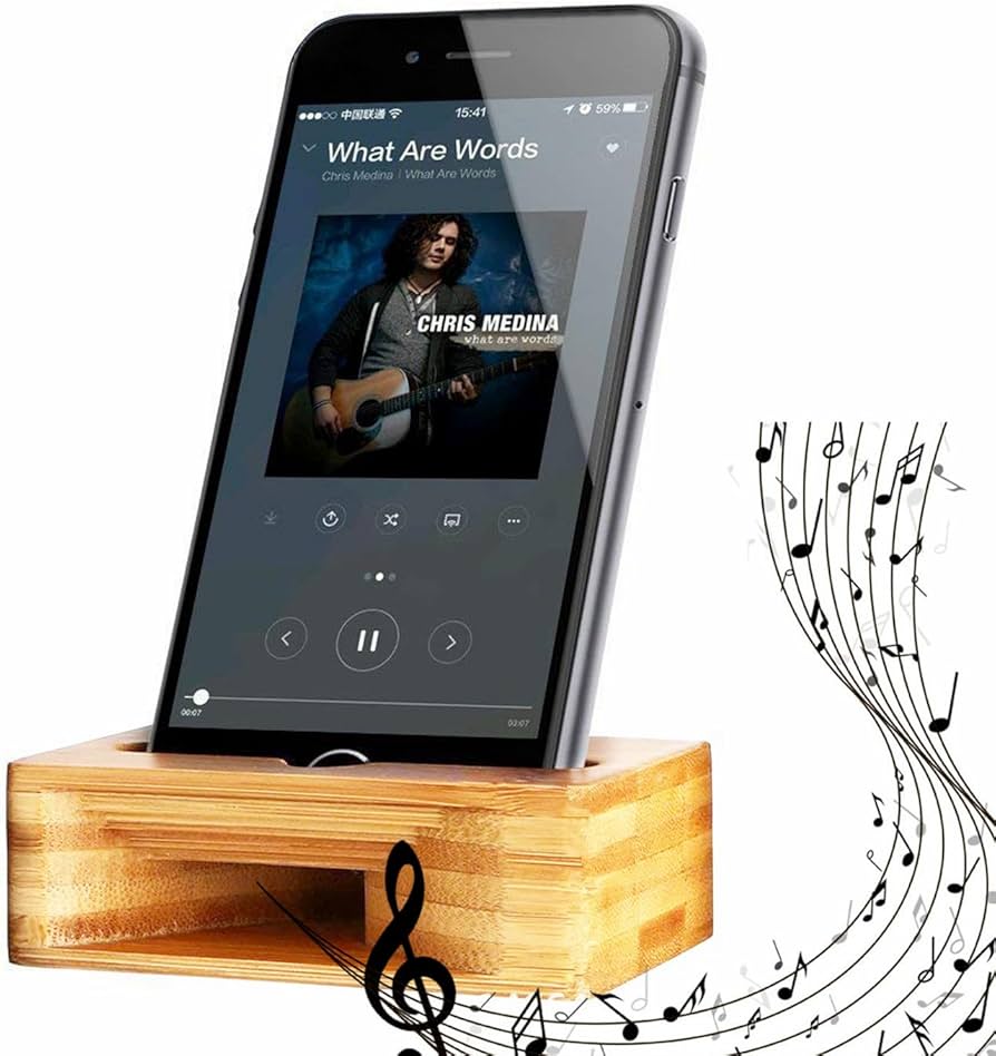 Amazon.co.jp: TSUCIA スマホスピーカー スタンド 天然竹製 スマホ