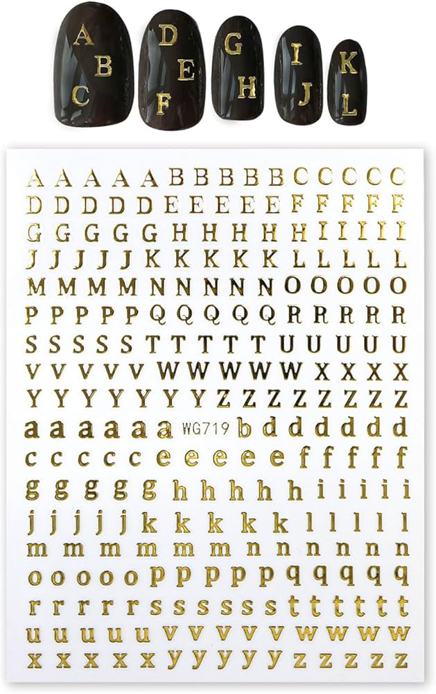 Amazon.co.jp: ネイルシール アルファベット セリフ体 英語 文字