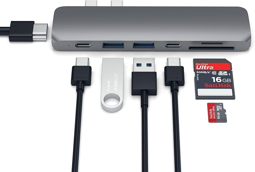 Amazon.com: Satechi USB C Hub Adapter, USBC Dongle 7 in 1, USB-C
