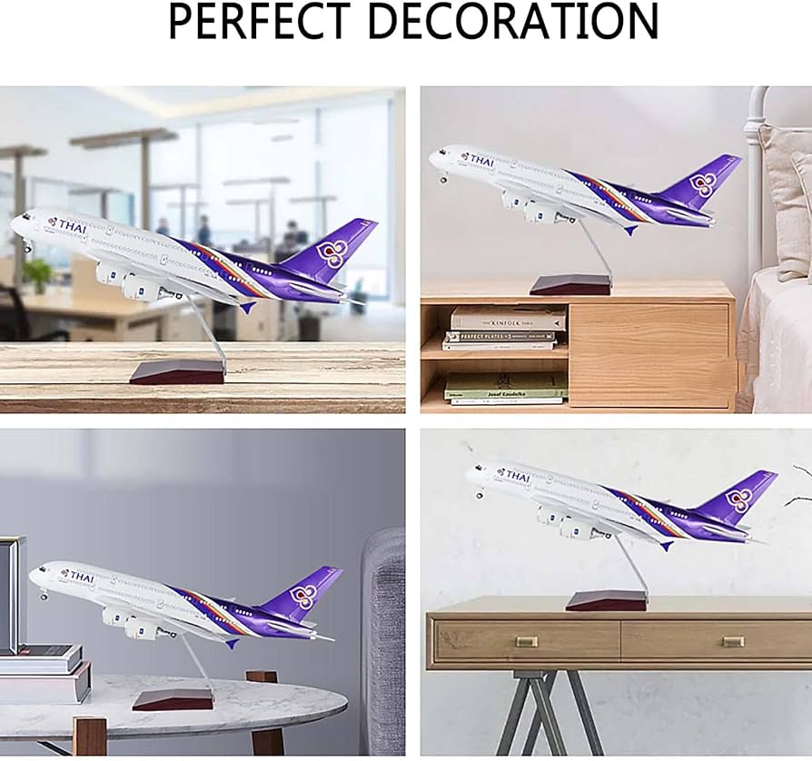 Amazon.co.jp: 現実的なエアバスA380 LEDライト付きタイ航空モデル