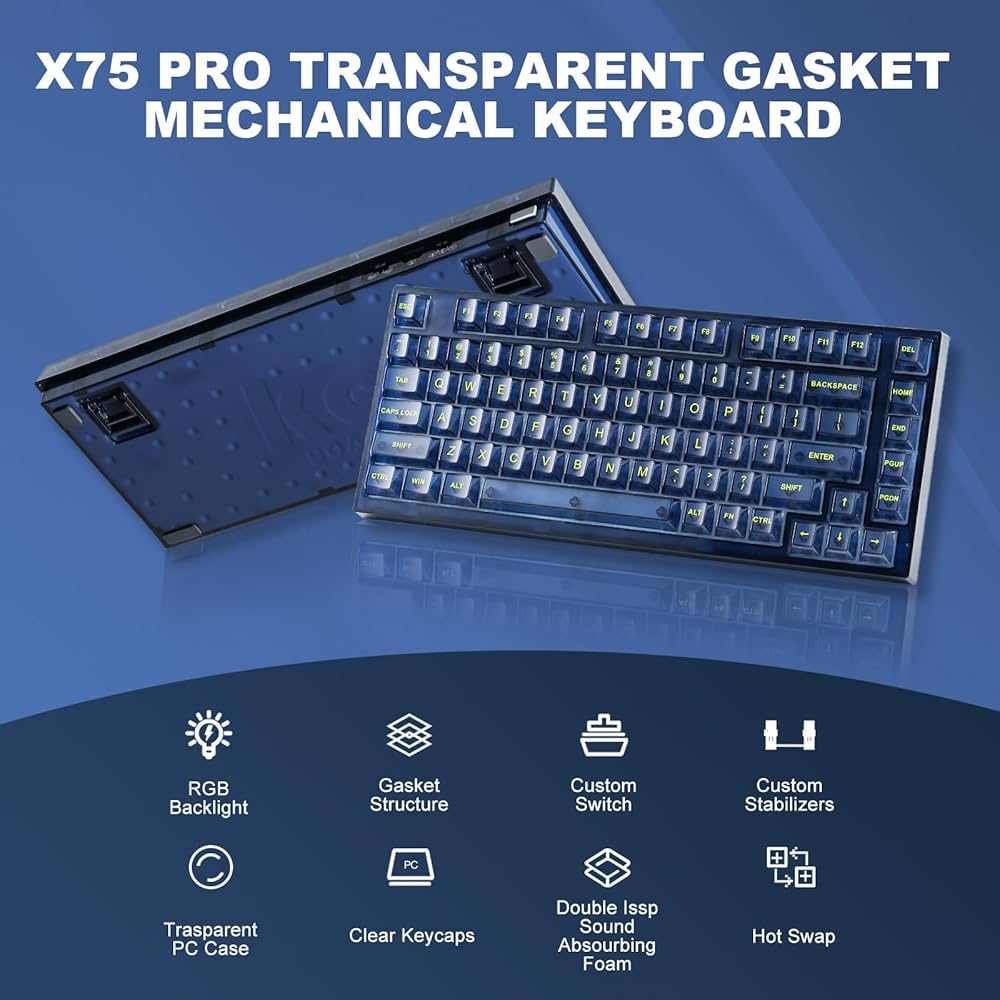 Amazon | YUNZII X75 PRO 82キーワイヤレス ホットスワップ対応