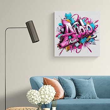 Amazon.com: Vendhui Audio Word Graffiti Canvas Poster Colorful