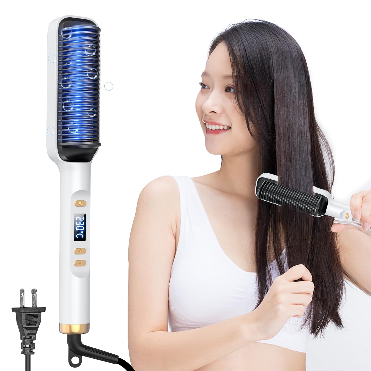 Amazon | 【39秒立ち上がり＆多機能ブラシ】ストレートブラシ ヒート