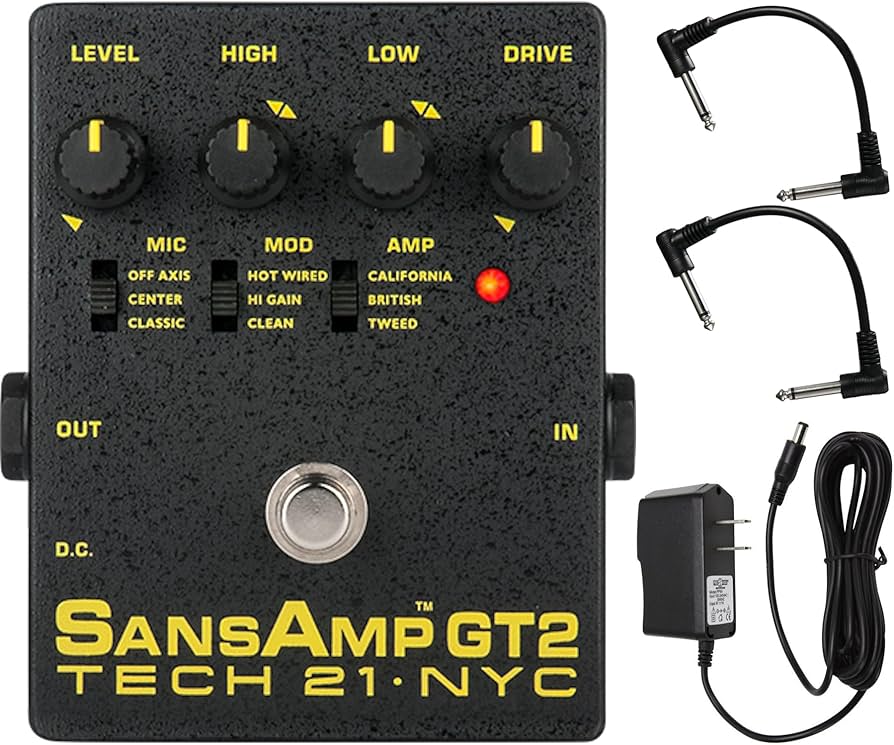 Amazon.com: Tech 21 SansAmp GT2 Tube Amp Emulator Pedal Bundle