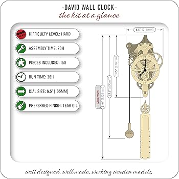 Amazon.com: Abong David Mechanical Clock Kit - 3D Wood Puzzle