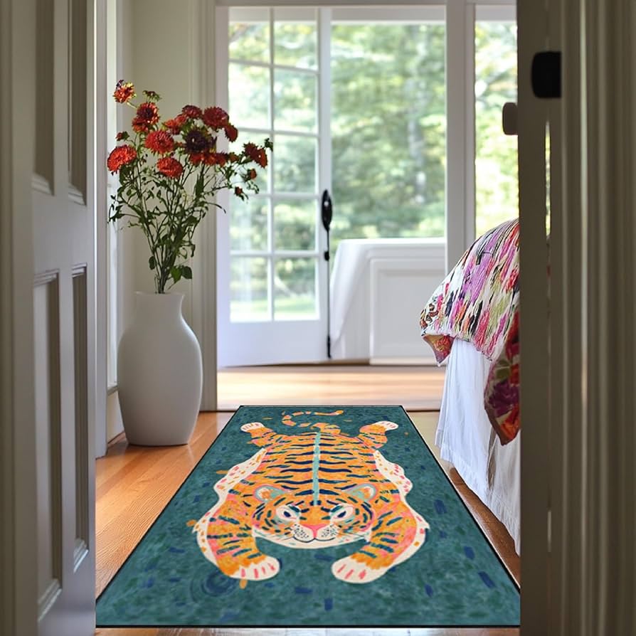 Amazon.com: UUYDFH Blue Tiger Rug Washable Tibetan Tiger Area Rugs