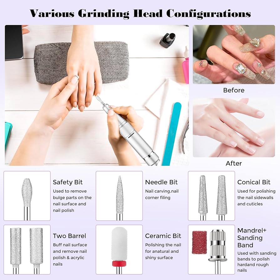 Amazon.co.jp: プロフェッショナルネイルドリルマシン:45000RPM、LCD