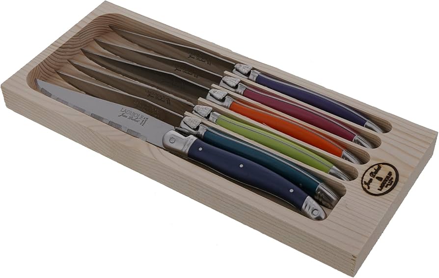 Amazon.com: Jean Dubost Laguiole 6-Piece Steak Knife Set, Paris