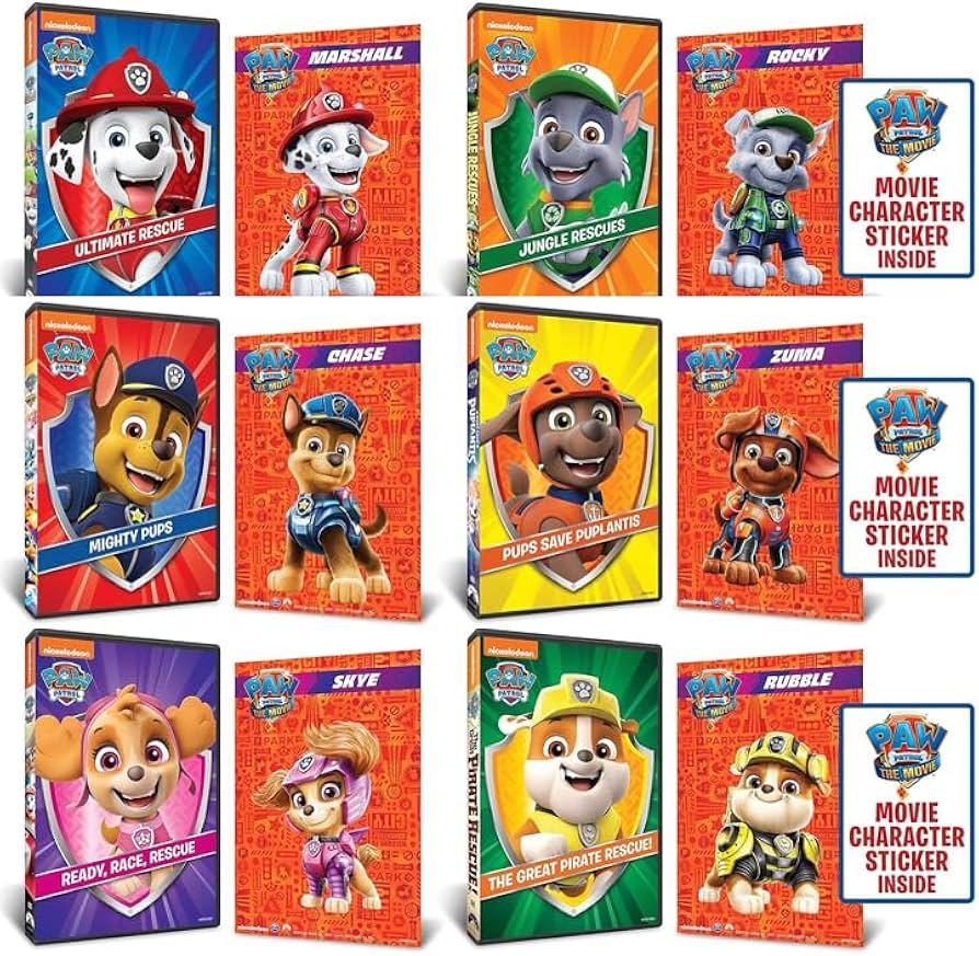 Amazon.com: Paw Patrol: 6-Volume DVD Collection + Stickers