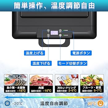 Amazon.co.jp: Sumeriy 車載冷蔵冷凍庫 50L -20℃～20℃ 急速冷凍 大容量