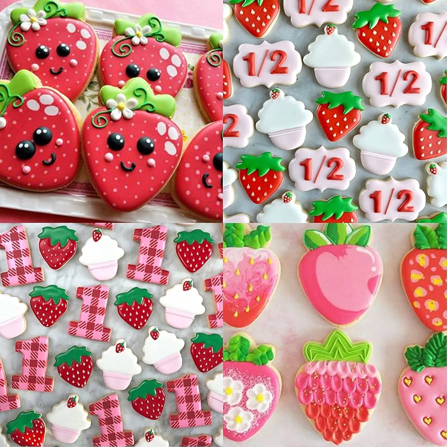 Amazon.com: Fangleland Fruit Cookie Cutter Set Strawberry Theme