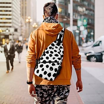 Amazon.co.jp: ボディバッグ 黒い 水玉 ドット柄 (2) ショルダーバッグ