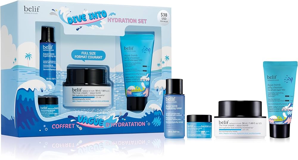 Amazon.com : belif Aqua Bomb Dive Into Hydration Set | Korean Skin