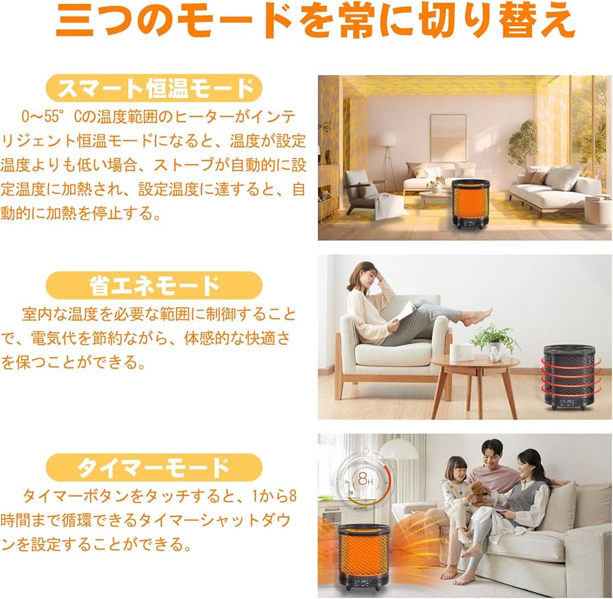 Amazon | 【2024最新進化＆暖房ヒーター】ストーブ ヒーター 電気