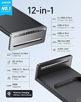 Amazon.com: Anker 675 USB-C Docking Station (12-in-1, Monitor