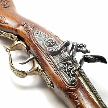 Amazon.co.jp: スペイン製 フリントロック式 中世 古式銃 西洋武具