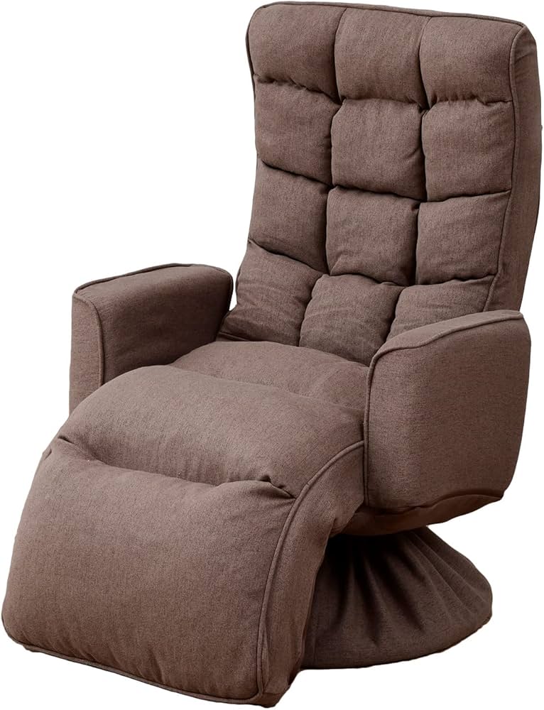 Amazon｜[山善] オットマン付き 360度回転 リクライニング 肘掛け付き