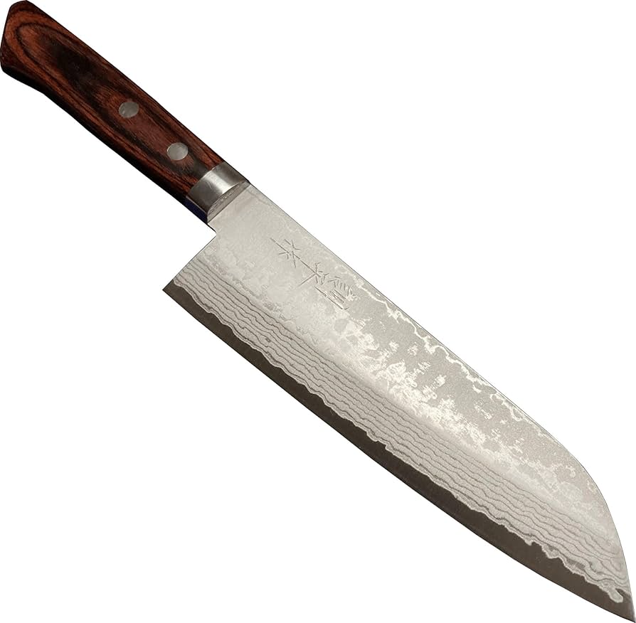 Amazon | 訓平作 三徳包丁 170mm 彩流 マホガニー柄 積層ダマスカス V