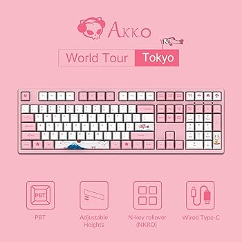 Amazon.com: Akko World Tour Tokyo 108-Key R1 Wired Pink Mechanical