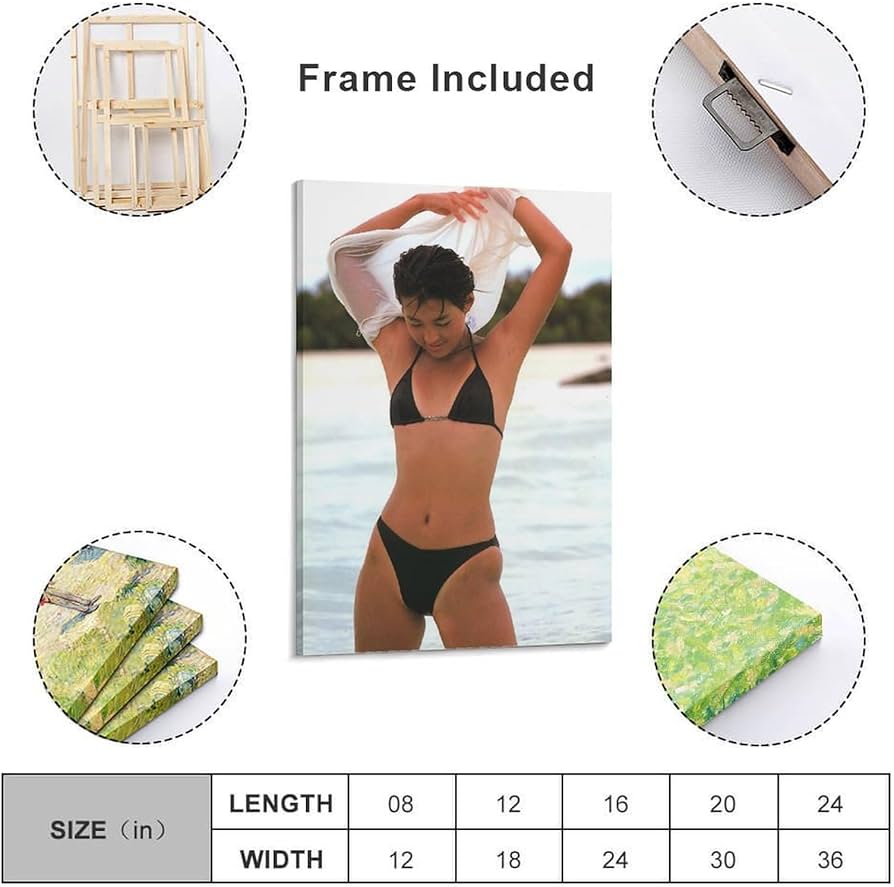 Amazon.co.jp: 鈴木保奈美 女優若い頃水着写真1ポスター キャンバス 壁