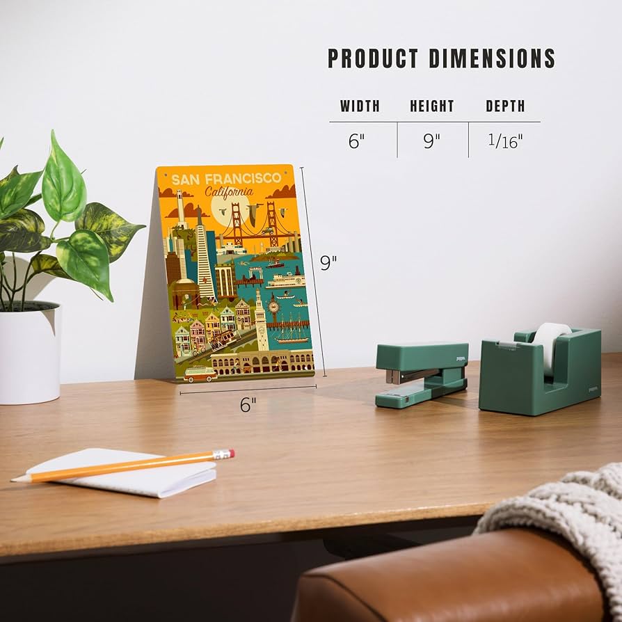 Amazon.com: Lantern Press 6x9 Inch Metal Sign, San Francisco